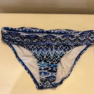 NWT Sz 8 La Blanca Blue and White Patterned Bikini Bottom
